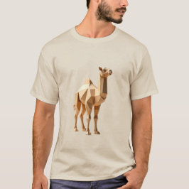 Geometrischer Camel-T - Shirt