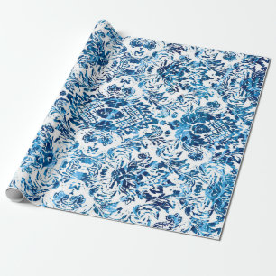 Geometrischer Damast nahtloses Muster mit Grundier Geschenkpapier