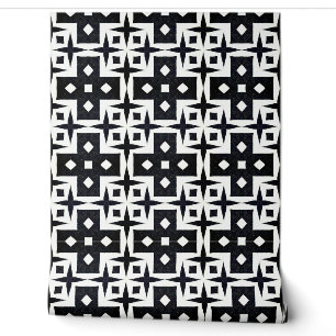 Geometrischer Deko Modernes Klassik Schwarz/Weiß Tapete