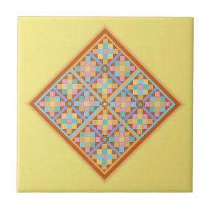 geometrischer Diamant im marokkanischen Stil auf h Fliese