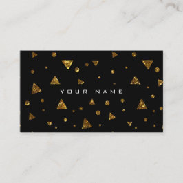 Geometrischer dreieckiger Glitzer Golden Black Vip Visitenkarte