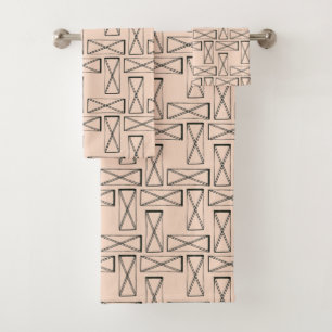 Geometrischer Entwurf des Rechteck-X Badhandtuch Set