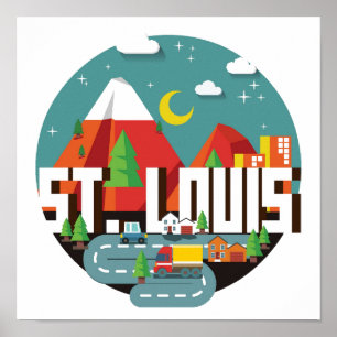 Geometrischer Entwurf St. Louis, Missouri Poster