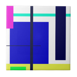 Geometrischer Entwurfs-Blau-Quadrat Fliese