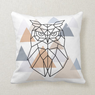 Geometrischer Eulen-Entwurf Kissen