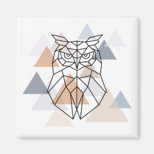 Geometrischer Eulen-Entwurf Magnet