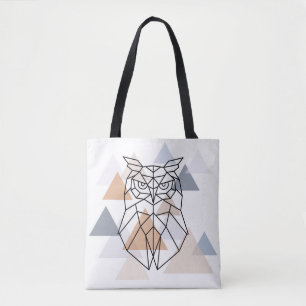 Geometrischer Eulen-Entwurf Tasche
