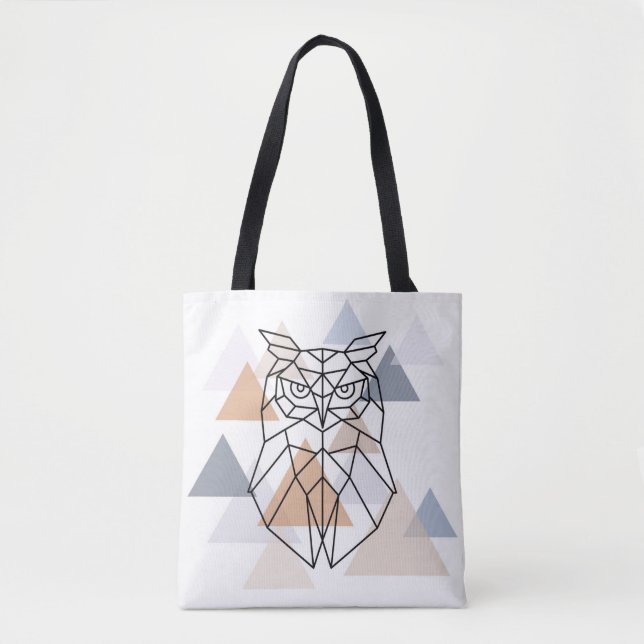 Geometrischer Eulen-Entwurf Tasche (Vorderseite)