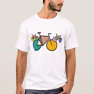 Geometrischer Fahrrad-Kunst-T - Shirt