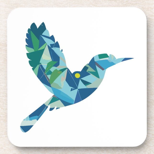 Geometrischer farbiger Bird Getränkeuntersetzer (Vorderseite)