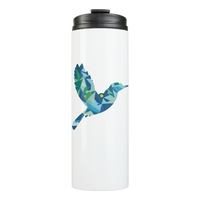 Geometrischer farbiger Bird Thermosbecher (Vorderseite)