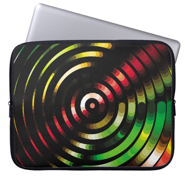 Geometrischer farbiger Hintergrund. Abstrakte Hälf Laptopschutzhülle (Vorderseite)