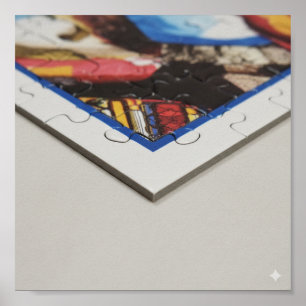 Geometrischer Fokus: Jigsaw Puzzle Border and Edge Poster