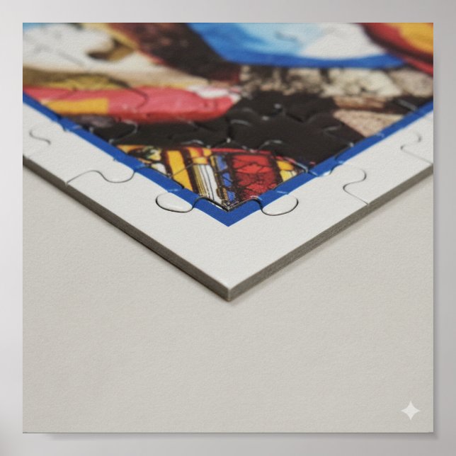 Geometrischer Fokus: Jigsaw Puzzle Border and Edge Poster (Vorne)