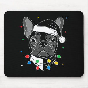 Geometrischer Französischer Bulldogge Weihnachtsma Mousepad