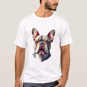 Geometrischer Frenchie-Kopf T-Shirt