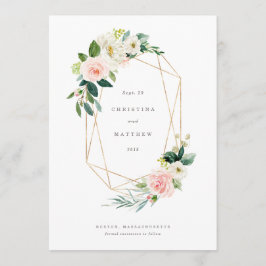 Geometrischer Frühling Romance Save the Date Menükarte