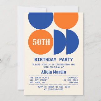 Geometrischer Geburtstag des Retro-Mittelzentrums Einladung