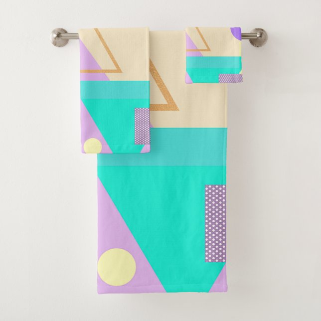 Geometrischer gelber Druck Badhandtuch Set (Insitu)