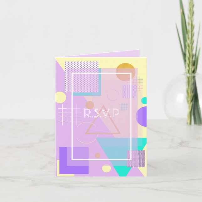 Geometrischer gelber Druck Feiertagskarte (Vorderseite)