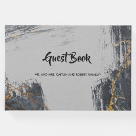 Geometrischer Glitzer aus Marmor Gästebuch