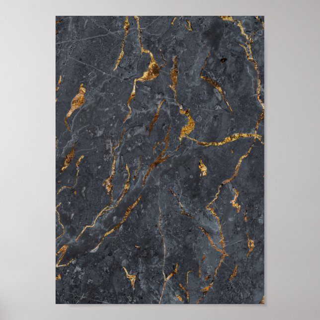 Geometrischer Glitzer aus Marmor Poster (Vorne)