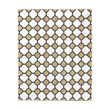 Geometrischer Gold-Glitzer-Schwarz-weiß-Quatrefoli
