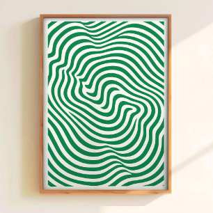 Geometrischer grüner Druck Minimalistische Linienk Poster