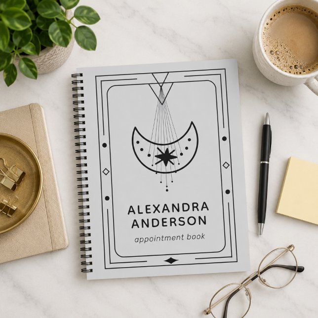 Geometrischer Himmelsmond-Terminplaner Planer (Geometric Celestial Crescent Moon Appointment Book Planner)
