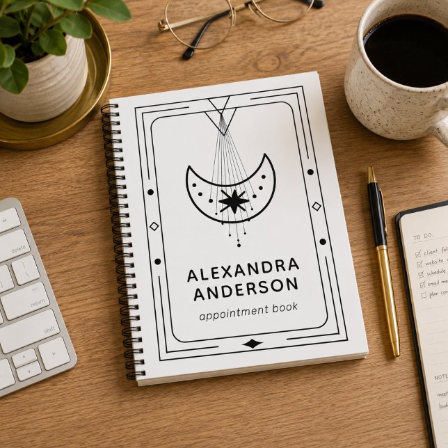 Geometrischer Himmelsmond-Terminplaner Planer (Geometric Celestial Crescent Moon Appointment Planner)