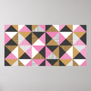 Geometrischer Hintergrund. Abstrakte Vintage Darst Poster