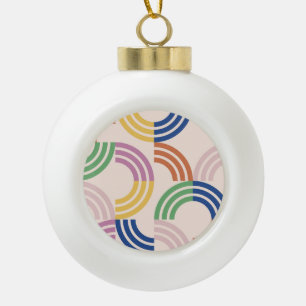 Geometrischer Hintergrund der gerasteten Kurven Keramik Kugel-Ornament