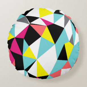 geometrischer Hintergrund für abstrakte Dreiecke Rundes Kissen