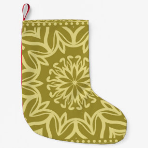 Geometrischer Hintergrund mit Blumen. Stammesethni Kleiner Weihnachtsstrumpf