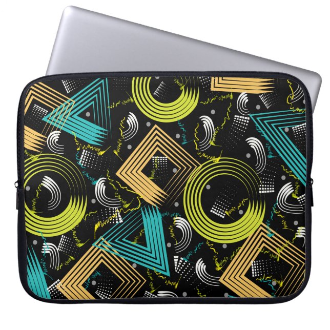 Geometrischer Hintergrund, Retro,90s,abstrakt,a Laptopschutzhülle (Vorderseite)
