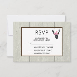 Geometrischer Hirschkopf mit rustikaler UAWG RSVP Karte