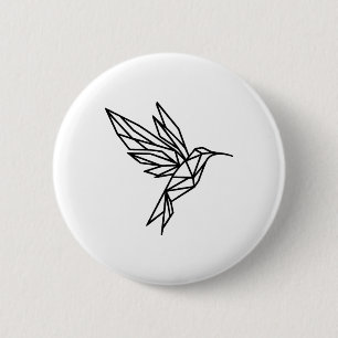 Geometrischer Hummingbird Button