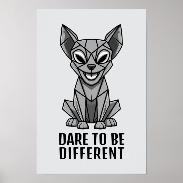 Geometrischer Hund Poster (Vorne)
