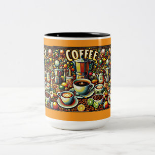 Geometrischer Kaffeedesign-Becher Zweifarbige Tasse