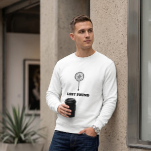 Geometrischer Kompass Lost Found Weiße Crewneck Sweatshirt