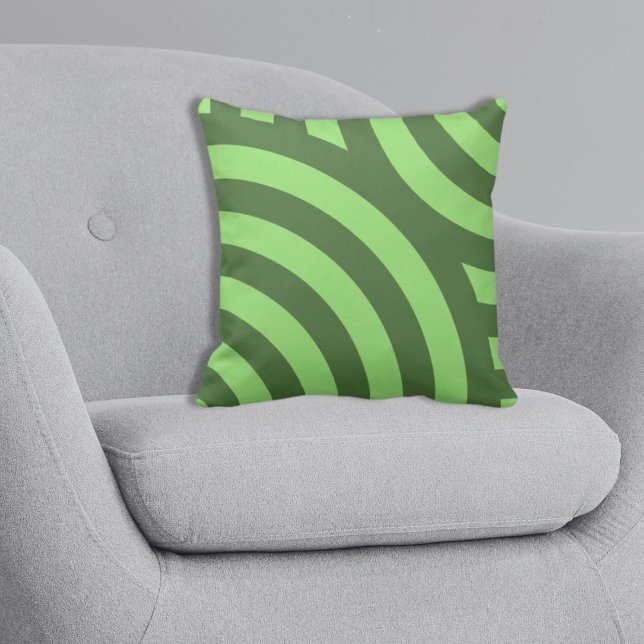 Geometrischer Kreis für grüne Nestquarter Kissen (Geometric Summer Green Nested Quarter Circle Throw Pillow)