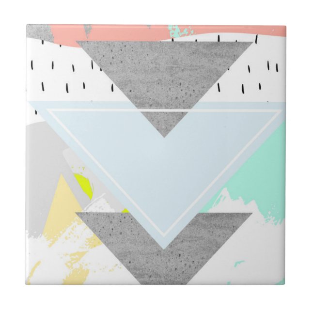 Geometrischer Kunst-Druck Fliese (Vorderseite)
