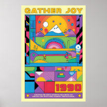 Geometrischer Kunstdruck Retro 1990er Jahre Abstra
