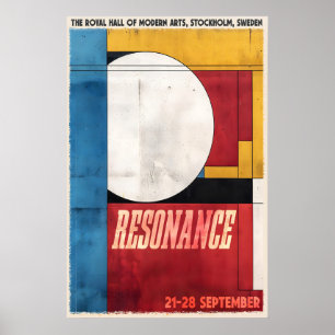 Geometrischer Kunstdruck Stockholm Ausstellungspos Poster