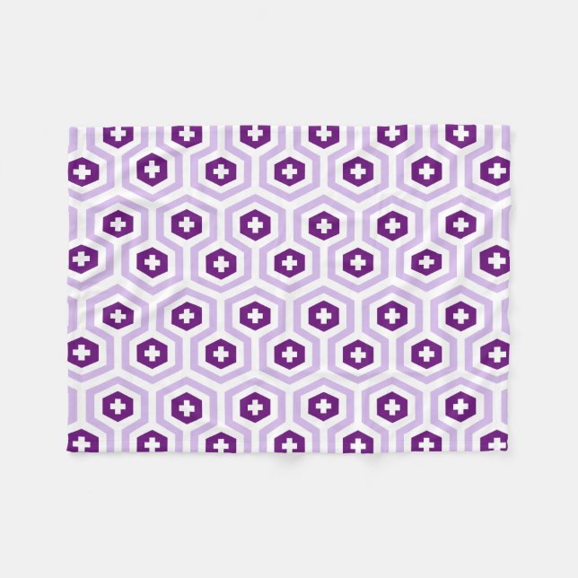 Geometrischer Lavendel-lila Hexagon u. Fleecedecke (Vorderseite (Horizontal))