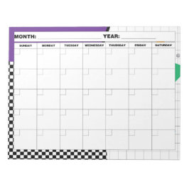 Geometrischer Leerkalender der 1980er Jahre Notizblock