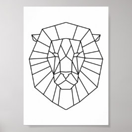 Geometrischer Löwe Poster