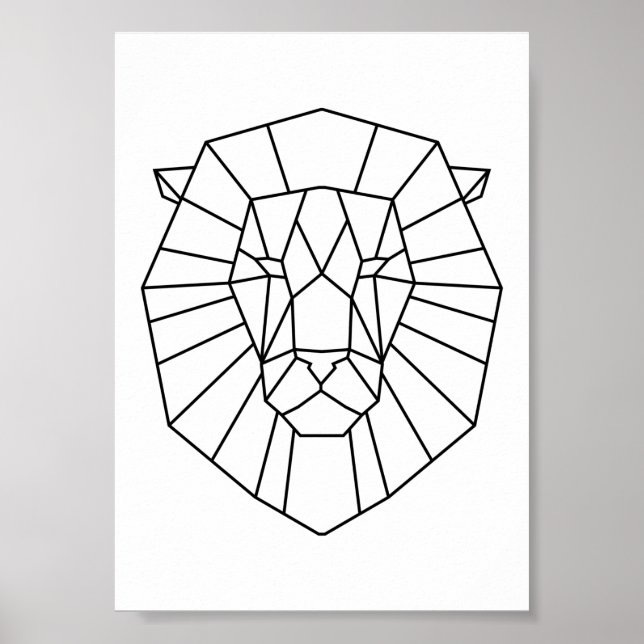Geometrischer Löwe Poster (Vorne)