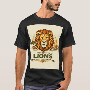 Geometrischer Löwe: Schützt die Wildnis T-Shirt