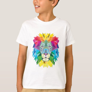 Geometrischer Löwenkopf T-Shirt